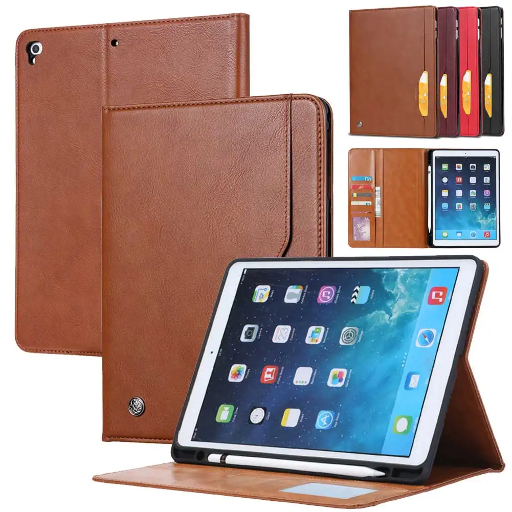Чехол для iPad 10 2 дюймов 2019 с держателем карандашом кожаный чехол книжка умный 7th Gen