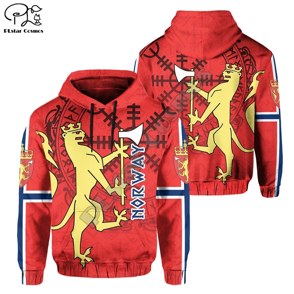 

PLstar Cosmos Norway Lion Norge Country Flag Tribe Tattoo 3Dprint Men/Women NewFashion Funny Streetwear Zip Hoodies Pullover A-9