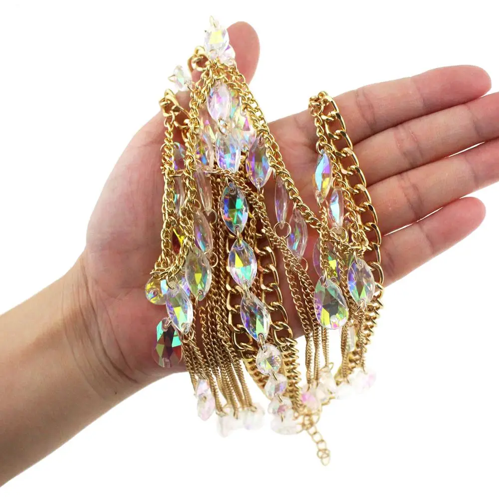 Sexy Women Masquerade Mask Head Face Chain for Ballroom Party Belly Dancing Stage Performance Ladies Body Jewelry