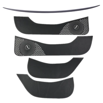 

4Pcs Auto Door Anti-Kick Anti-Dirty Pad Sticker & 1Pcs Rear Window Waterproof Spoiler Trunk Tail Wing Spoiler for Tesla