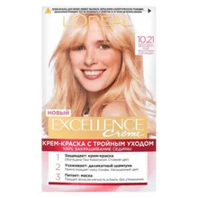 Крем-краска стойкая для волос L'Oreal Paris «Excellence», светло русый, тон 10.21