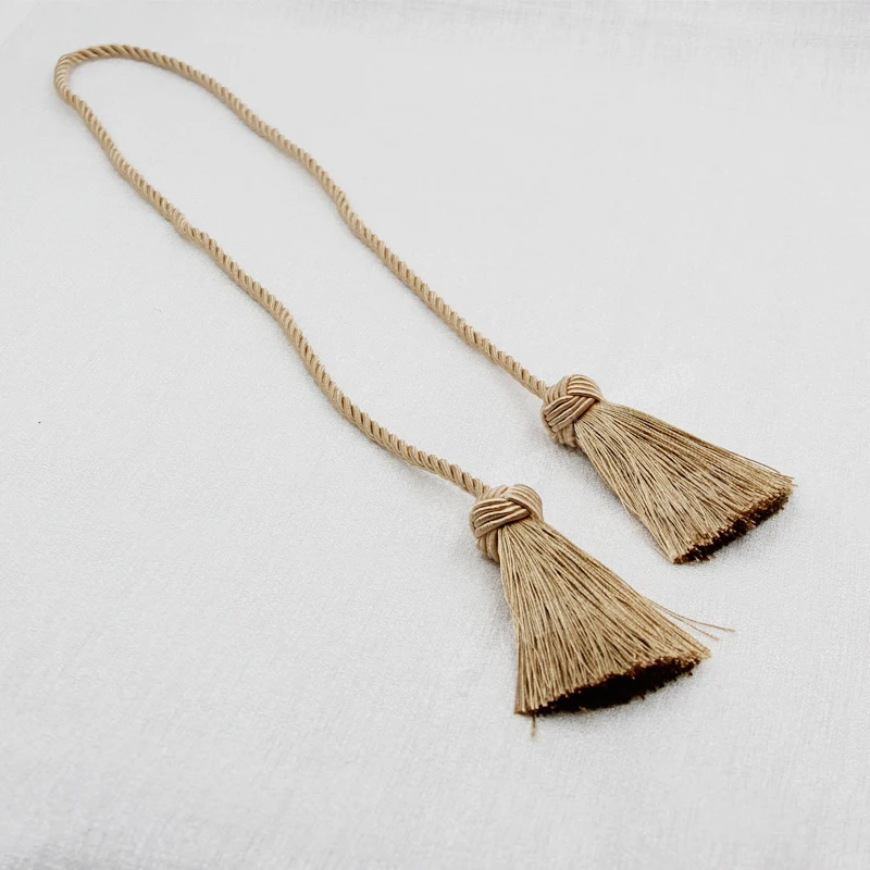 Gold Tassel Curtain Tieback - Elegant Polyester Rope Holder Accessory