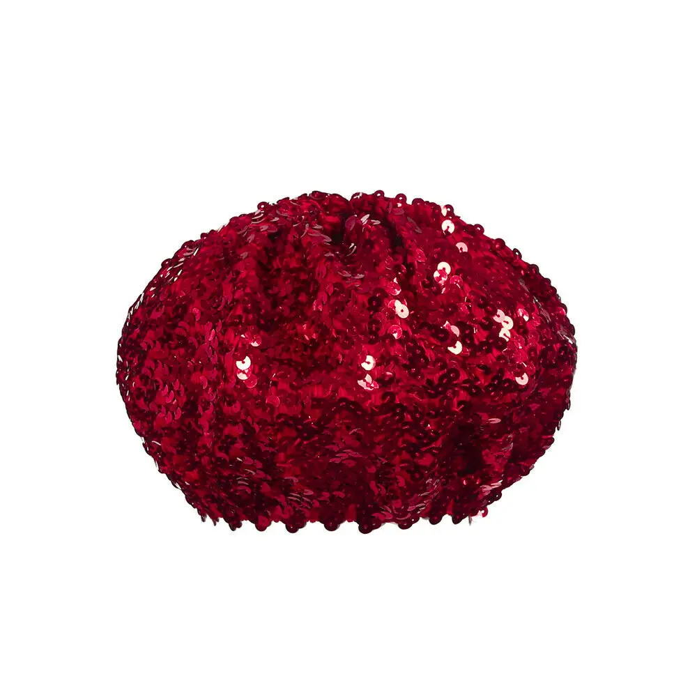 2 Berretti Con Paillettes Scintillanti Per Donna E Ragazza - Diametro 23 Cm - Elastico, Per Feste, Club, Halloween, Cosplay (Blu E Argento)