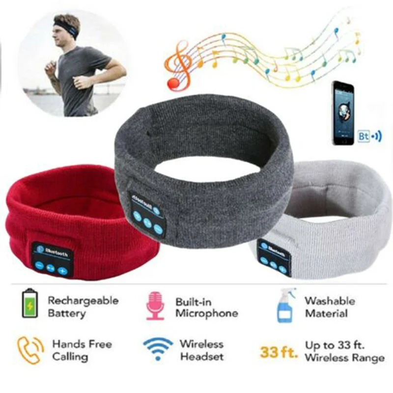 Беспроводная bluetooth гарнитура стерео наушники для фитнеса бега сна упражнения