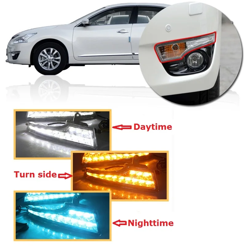 CAPQX Автомобильная проблесковая DRL (3 цвета крышка вместе) для Nissan Teana Altima 2013 2014 2015 2016