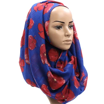 

Women Floral Print Voile Hijabs Scarf Islamic Muslim Lady Flower Headscarf Hijab Shawl Scarves Pashmina Shawl 180x85cm