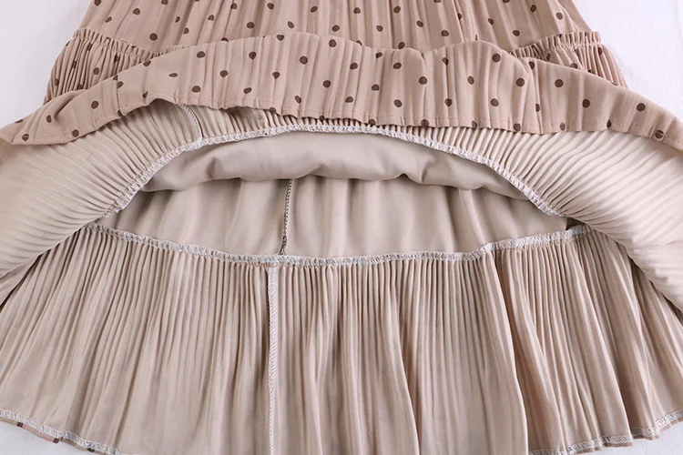 12 зеленая, черная, серая, хаки, коричневая плиссированная трапециевидная юбка с оборками в горошек для женщин, женские летние юбки, винтажные saia saias