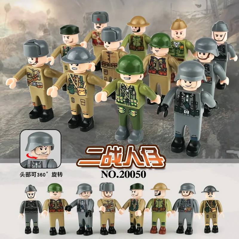 

Building Blocks Technic Military Army Armas Arms WW2 War Clone Troopers Soldiers Mini Figures City Ideas Creative Toys For Kids