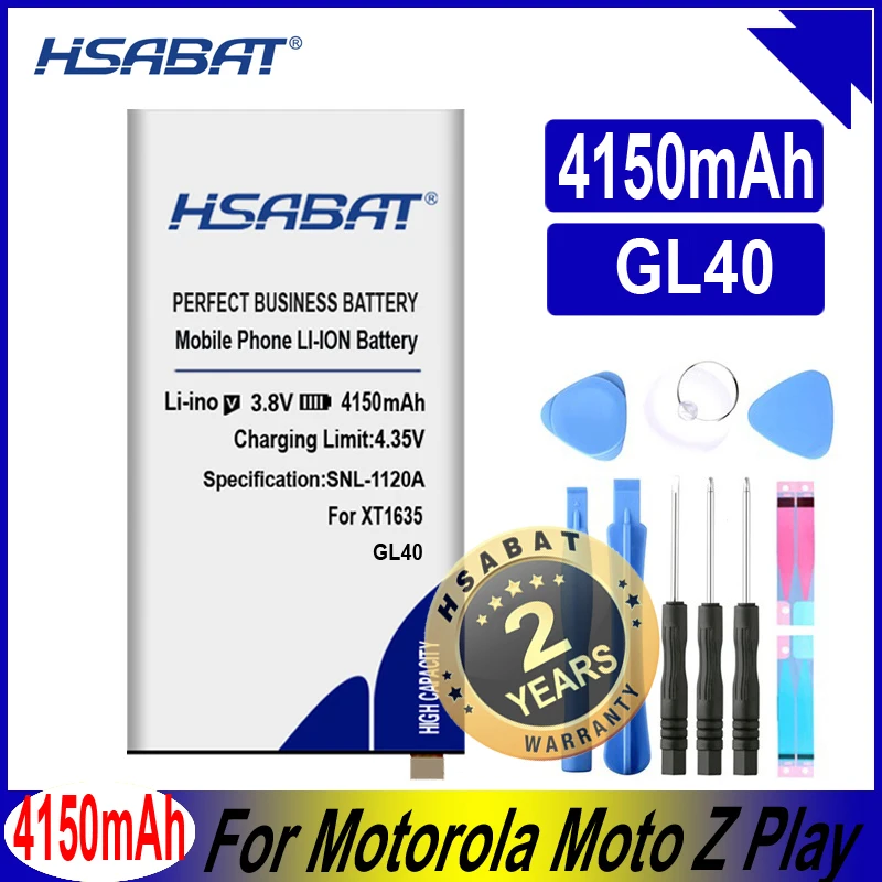 Аккумулятор HSABAT GL40 4150 мА · ч для Motorola Moto Z Play Droid XT1635 XT1635-01 XT1635-02 XT1635-03 SNN5974A |
