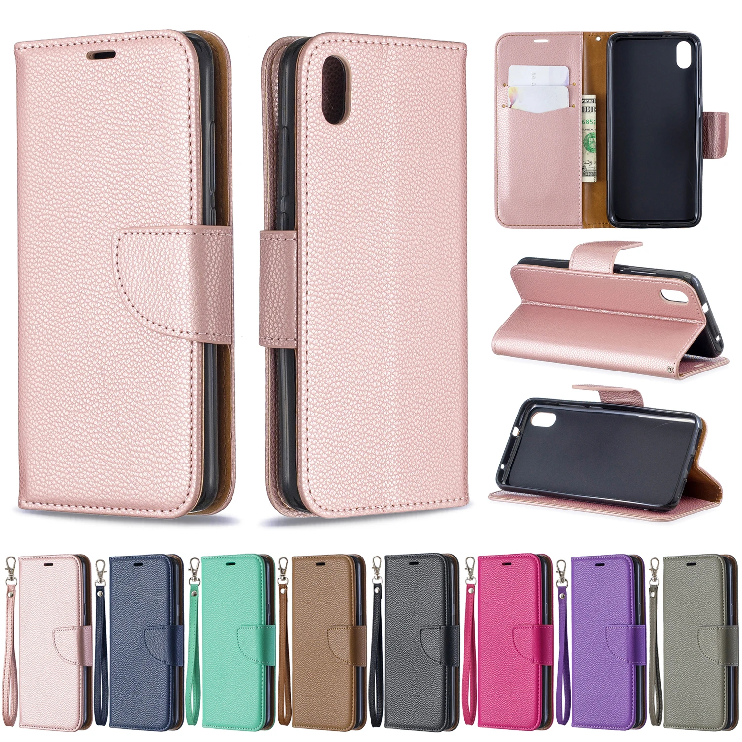

Leather Flip Wallet Case For xiaomi Redmi 7 Cover Fashion Phone Case Silicone Magnetic Card fitted Case For Redmi 7A Case Coque