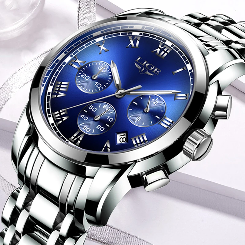 LIGE 2023 New Fashion Women Watches Ladies Top Brand luxury Waterproof Quartz Clocks Watch Women Stainless Steel Date Gift Clock