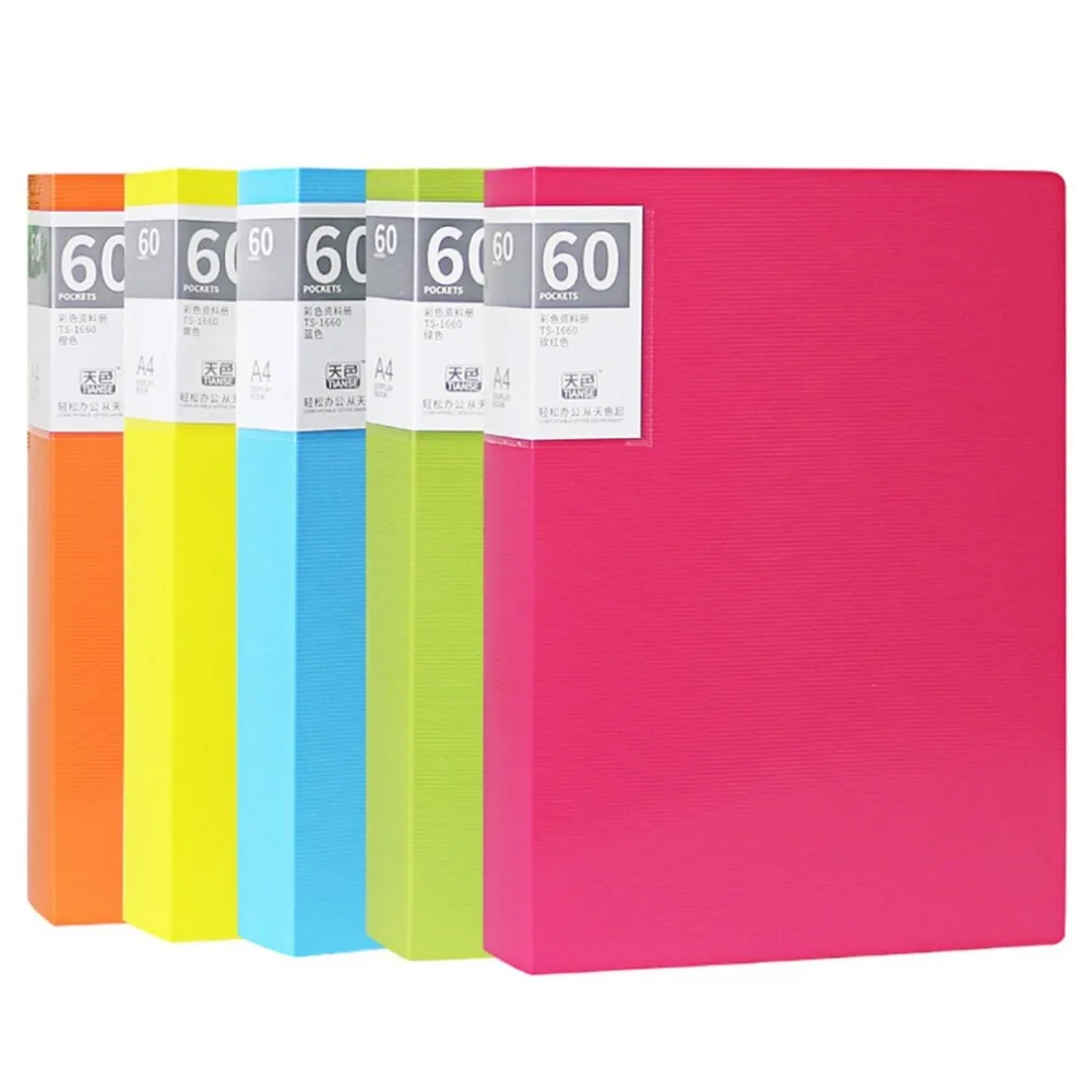 TIANSE Multilayer File Folder A4 Insert Loose Leaf Book Student Information Sheet Music Folder Data Book 60 Pages