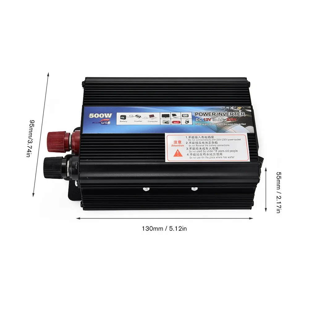 

XUYUAN Car Inverter DC 12V AC 220V 50Hz Auto Inverter 500W Solar Power Inverter Charger Converter Transformer System