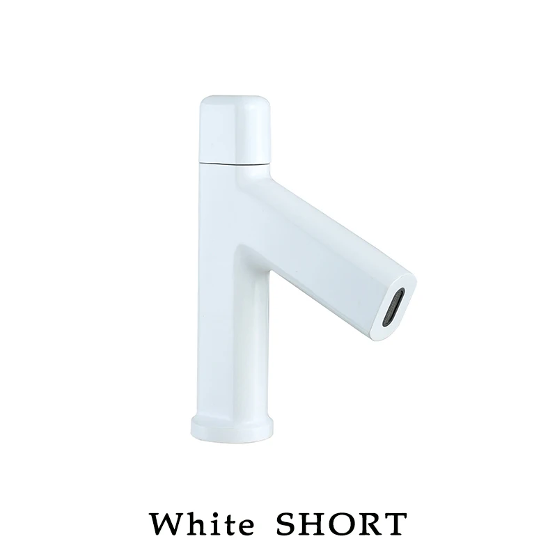 BAKALA, дизайн, смеситель для ванны, черный латунный кран, щетка, никель, смеситель для раковины, кран для раковины, туалетный кран, горячая холодная вода, белые Смесители для ванной комнаты - Цвет: white short