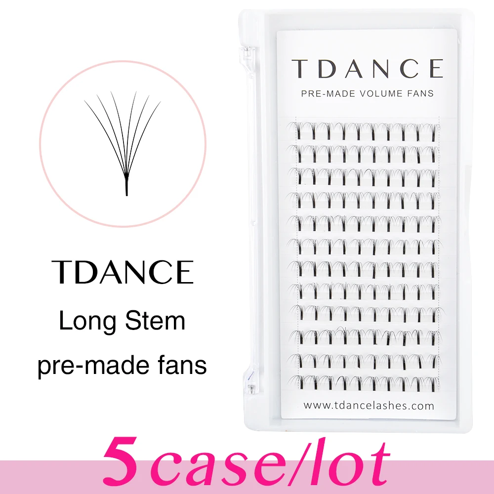 TDANCE 5 чехлов/лот длинный стержень предварительно сделанные вентиляторы 3D/4D/5D/6D наращивание ресниц поставки 0,07/0,1 русский объем вентиляторы предварительно сделанные