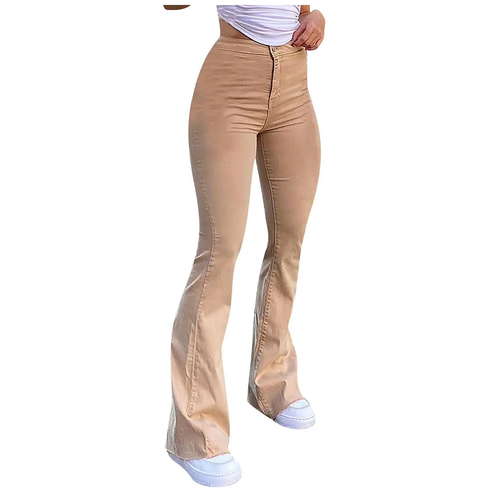 Sweetown Brown Y2k Jeans Joggers Women Flare Pants Vintage Streetwear Mid Waist Aesthetic Denim Trousers Female Sweatpants 2