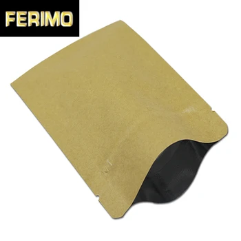 

100pcs 13*18.5cm Kraft Paper Bags Flat Reclosable Zip Lock Package Pouch Candy Biscuits Tea Storage Seal Aluminum Foil Gifts Bag