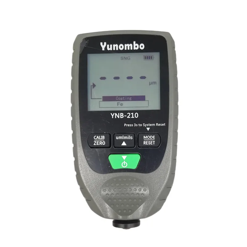 Yunombo YNB-210 цифровой подсветкой ЖК-дисплей толщиномер пленки Толщина краски тестер толщины покрытия толщиномер - Цвет: Grey