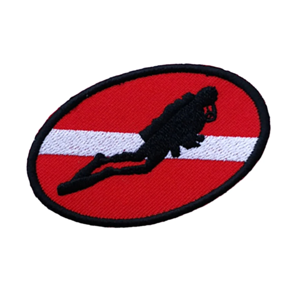 Ellipse Diver Down флаг патч вышитый Утюг На пришить акваланг Дайвинг PADI Divers