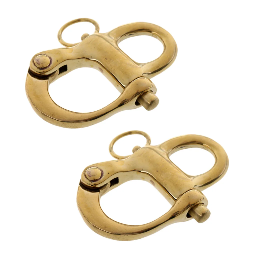 2pcs 50mm 2'' Fixed Bail Snap Shackle for Bracelet, Sailboat, Yacht Sailing Hardware