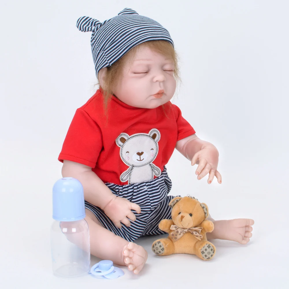 22 дюйма Кукла Reborn Baby Doll для девочек 55 см реалистичный Мягкий силикон живой детей