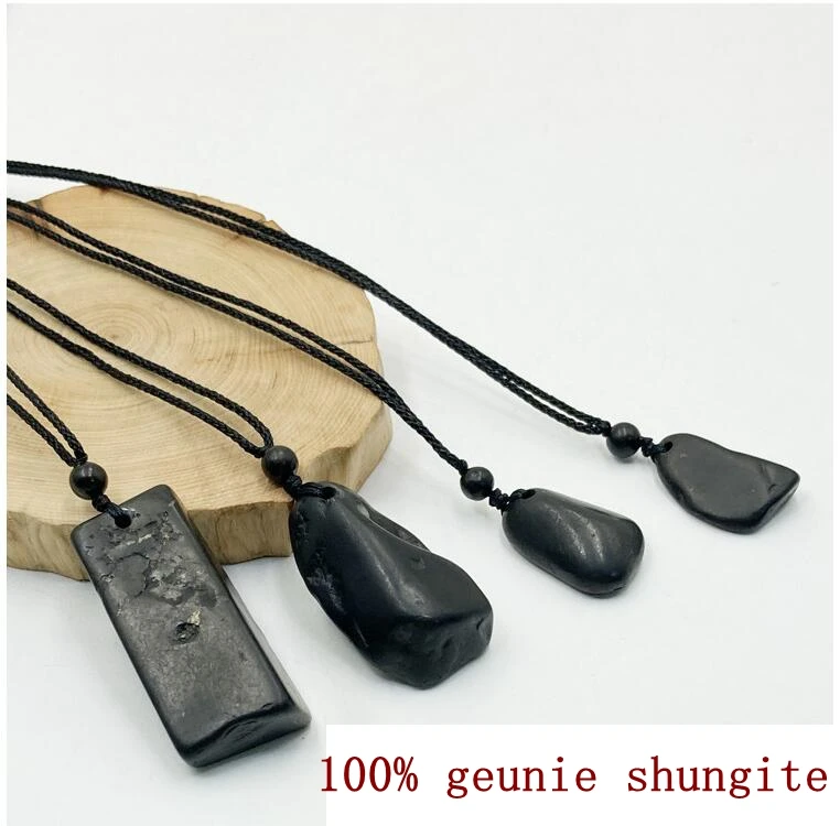Collana Di Perle Di Pietra Di Shungite Burattata Mista All'Ingrosso 2Pcs, Balace Di Energia Curativo Della Collana Di Chakra