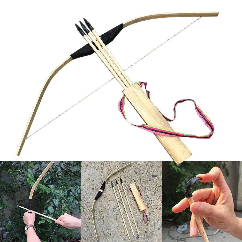 

Bow Arrow Durable Recurve 60cm 59*25*3cm Prop Hunting Suit Device Sport Outdoor Hard Wood Reflex Bow