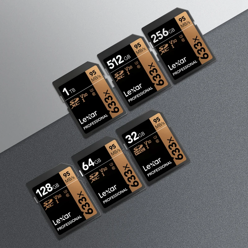 Lexar 633x64 Гб U3 SDXC 128 ГБ 256 512 SD карта профессиональная памяти чтение до 95 ° для