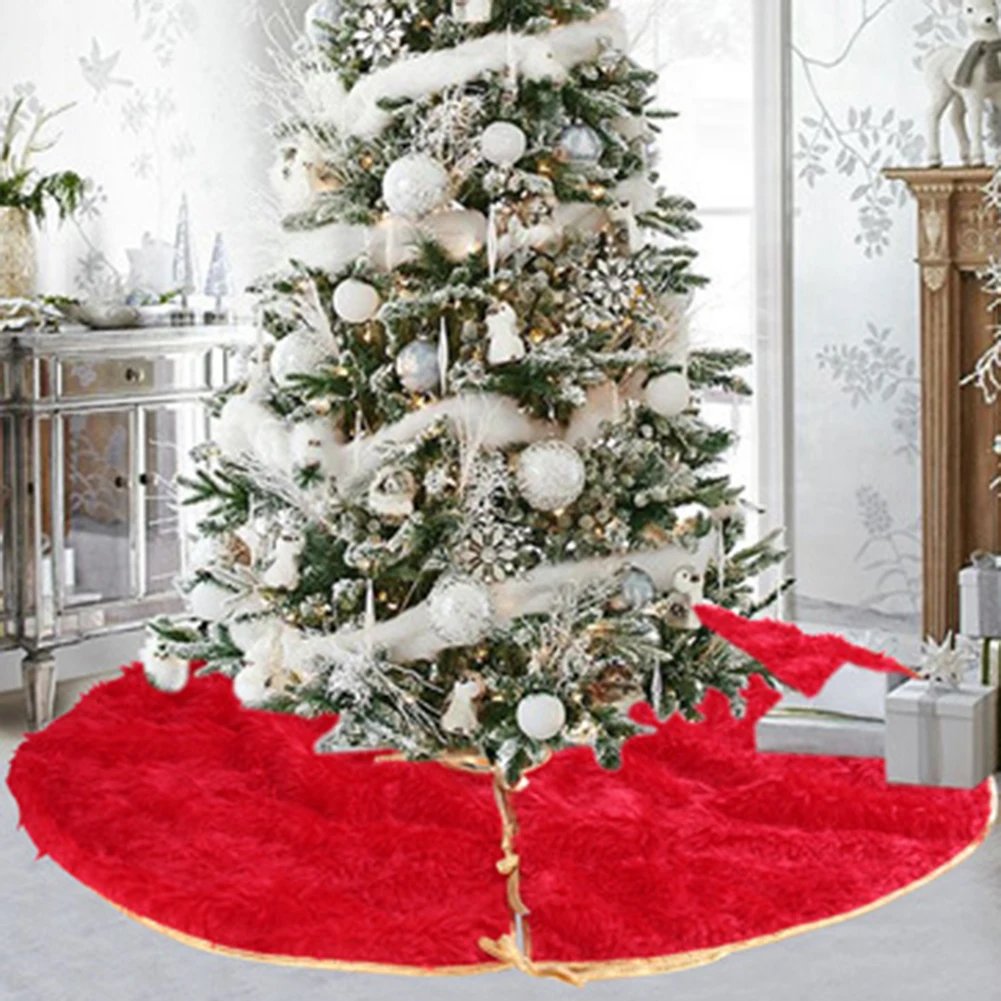 Мягкие Рождественские плюшевые на дерево 90 см, юбка, фартук, ковер, напольный коврик, вечерние украшения для дома, Рождественская елка