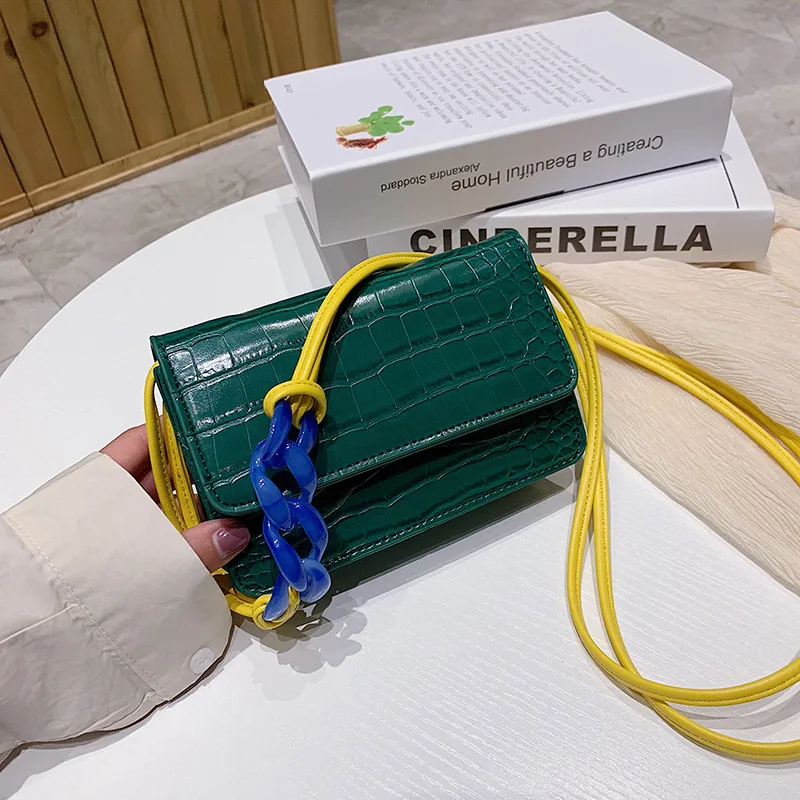 

Stone pattern Flip Small Square bag 2019 Summer New Quality PU Leather Women's Designer Handbag Vintage Shoulder Crossbody Bag