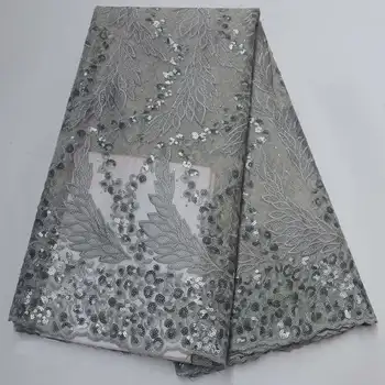 

Wthie color Sequins Lace Fabric Nigerian Tulle Lace Fabric 2019 High Quality Embroiery African french tulle lace fabrics XA001