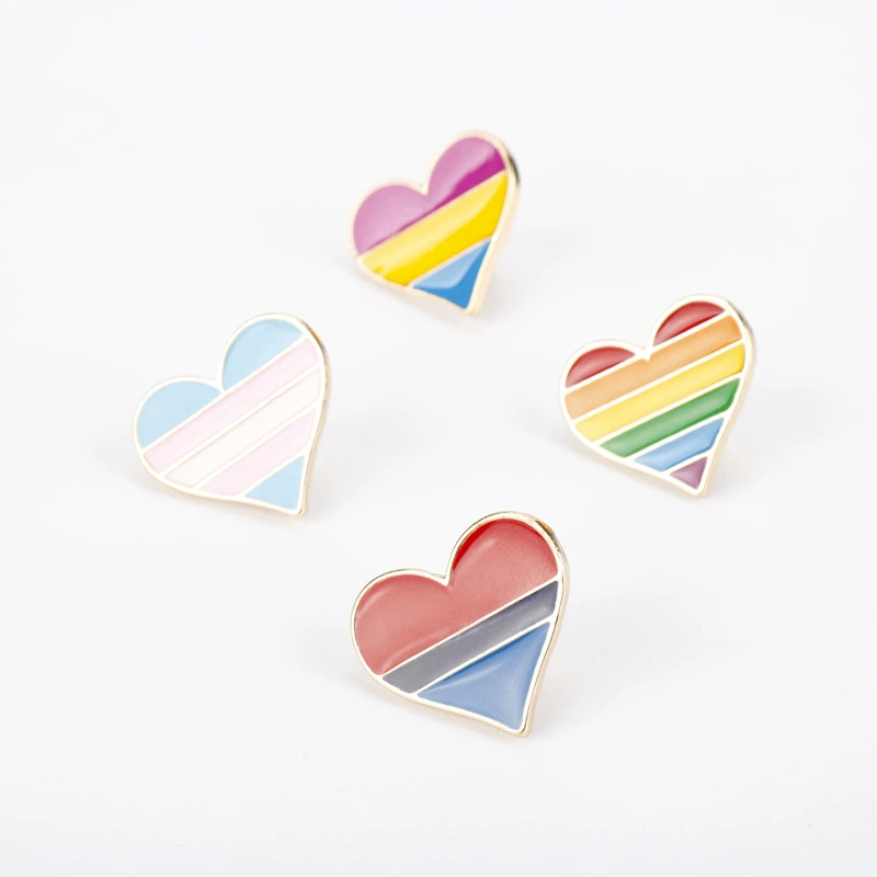 Крошечная булавка LGBTQ с изображением сердца эмалированная украшение для одежды и