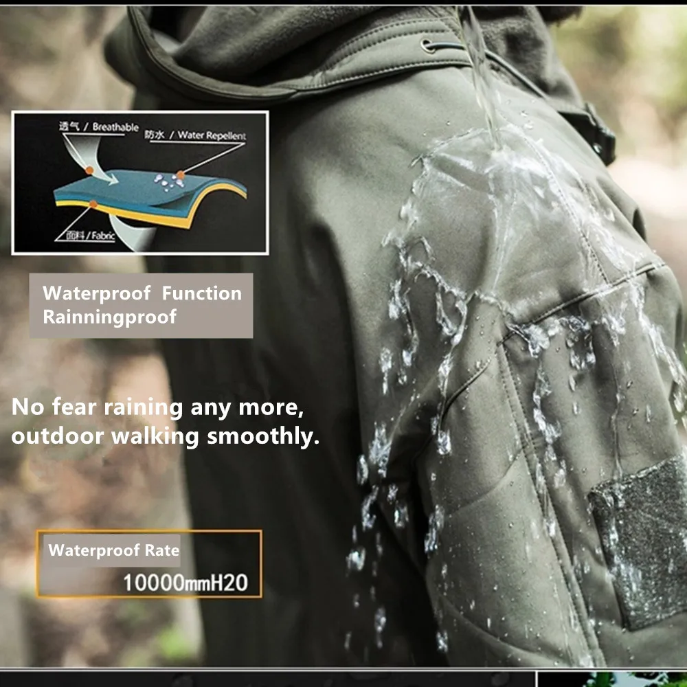 남성용 가을 겨울 방풍 방수 산악 후드 재킷, 소프트쉘 통기성 플리스 안감 보온 하이킹 재킷 (인기 상품)