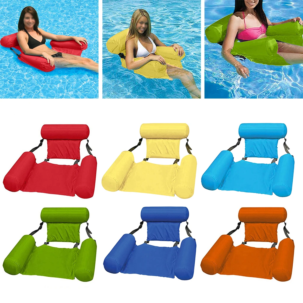 PVC Summer Inflatable Foldable Floating Row Swimming Pool Water Hammock Air Mattresses Bed Beach Water Sport Lounger Chair Mat 1