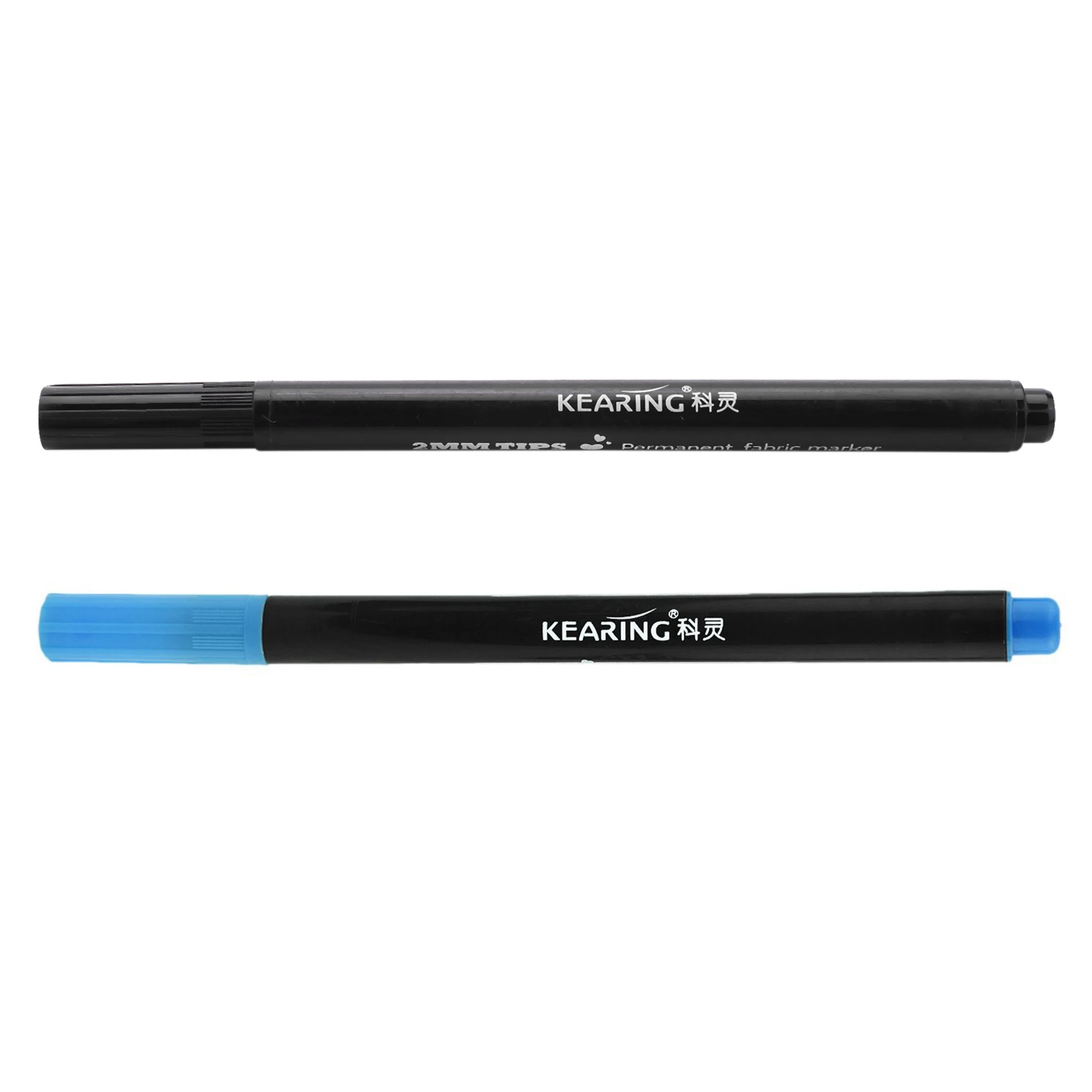 2 x Fabric Marker Pens Permanent Colors for DIY Textile Clothes T-Shirt Shoes Black & Blue | Канцтовары для офиса и дома