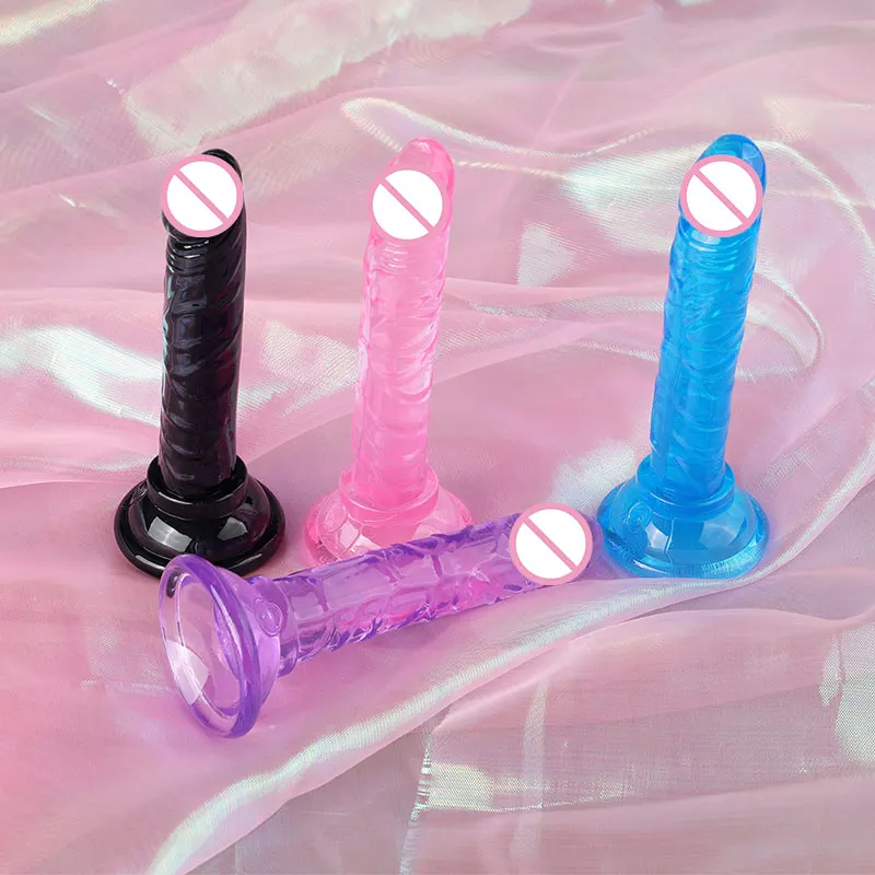 Realistic Dildo Anal Masturbator Sex Toy for Couples Crystal Jelly Dildo Suction Cup Penis Thrusting Phallus for Women Gay