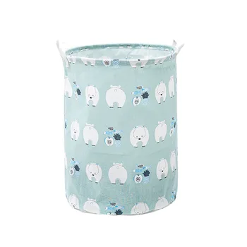

Portable Cotton Linen Collecting bag Hamper Washing Toy Dirty Clothes Storage Organizer Large capacity Cartoon Laundry Bucket