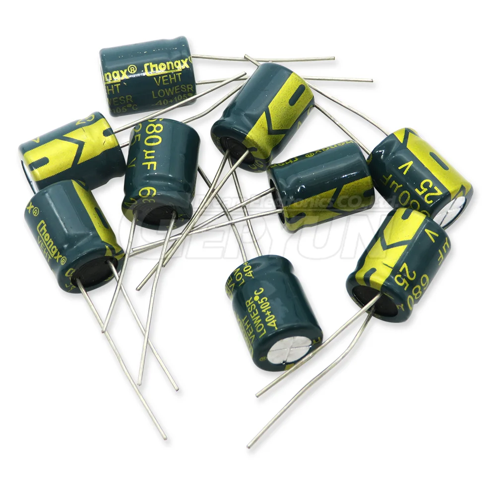 High Frequency Low Aluminum Capacitor 6.3V 10V 16V 25V 35V 50V 63V 80V 100V 250V 400V 450V 10UF-10000UF 22UF 100UF 220UF 470UF