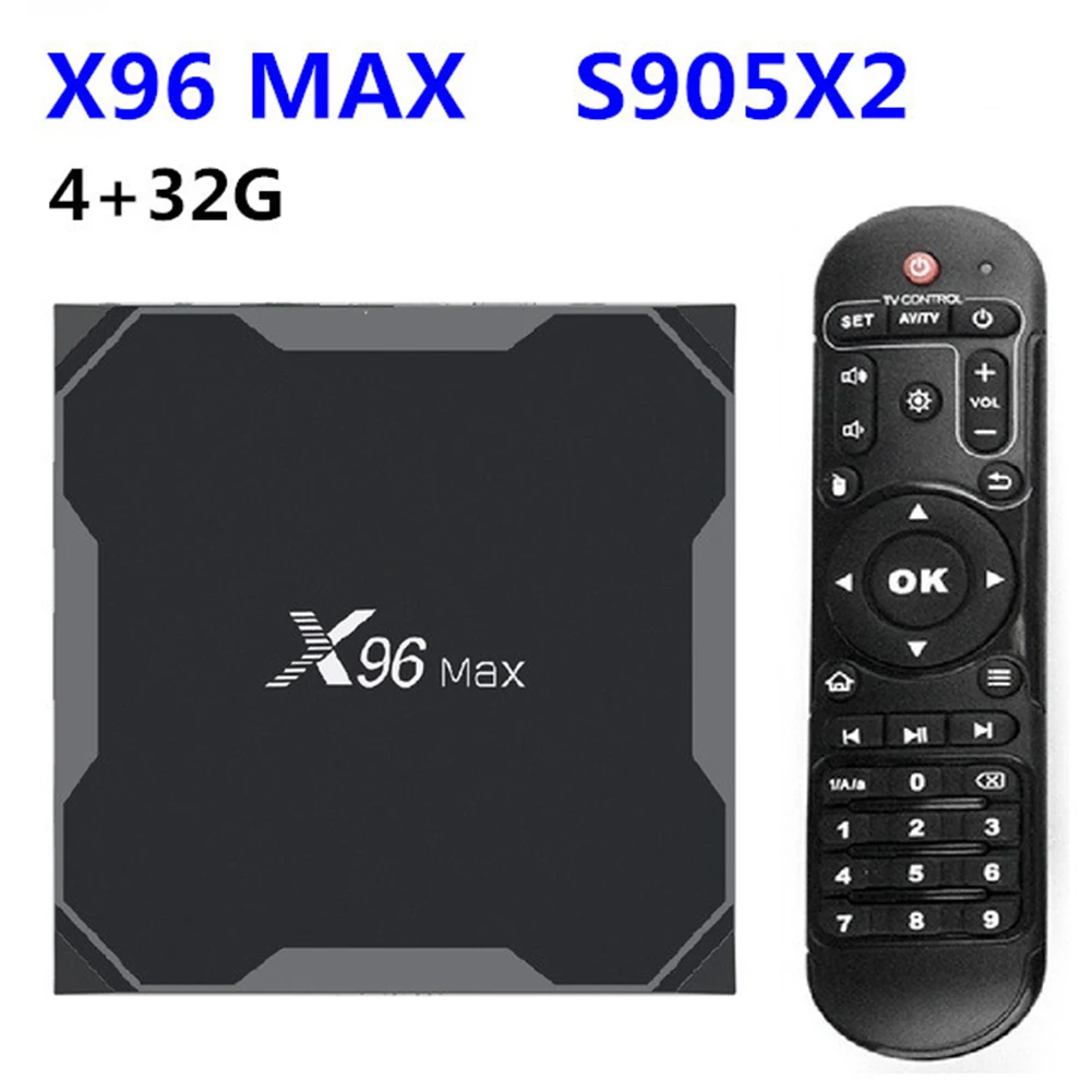 ТВ-бокс X96Max Android 8,1 Amlogic S905X2 Четырехъядерный 4G/32G ТВ-приемник с WIFI BT 4K ТВ-приставка