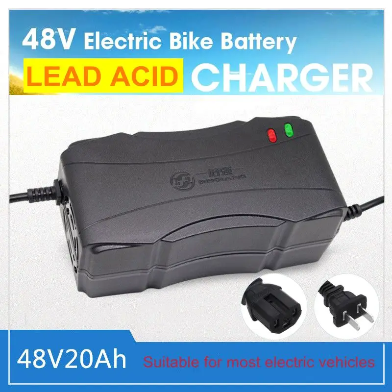 48V 20Ah Smart Charger Bici Elettrica Auto E-Bike Scooter Adattatore Di Ricarica Dc59V 2.8Ah Per Accumulatore Batteria Al Piombo 12Ah 20Ah