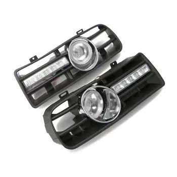 

One Pair Front Lower Side Bumper Grille With LED Fog Light & DRL Light