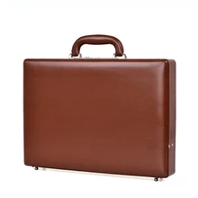 Feixueer Роскошный деловой кожаный чемодан 14 ''портфель для ноутбука мужской чехол с паролем модный Многофункциональный чемодан-дипломат Женский коричневый