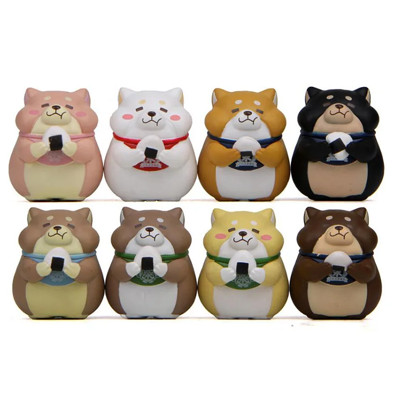 

1pc Cartoon Japanese Cuisine Rice Balls Shiba Inu Dog Figures Toys Micro Landscape Decoration Models Pet Dolls for Children Gift