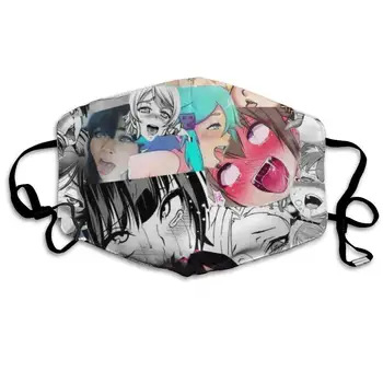 

Mouth Mask Japan Ahegao Anime Print Masks - Breathable Adjustable Windproof Mouth-Muffle, Camping Running for Women and Men