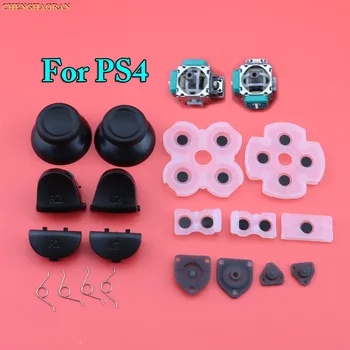 

10pc For PS4 010 011 Controller repair parts Joystick caps Conductive Rubber D-pad L1 R1 L2 R2 buttons springs cross screwdriver