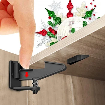 

10pcs/Set Baby Safety Lock Kids Safety Protective Lock Drawer Invisible Spring Lock Baby Anti-Pinch Hands Cupboard Latches New