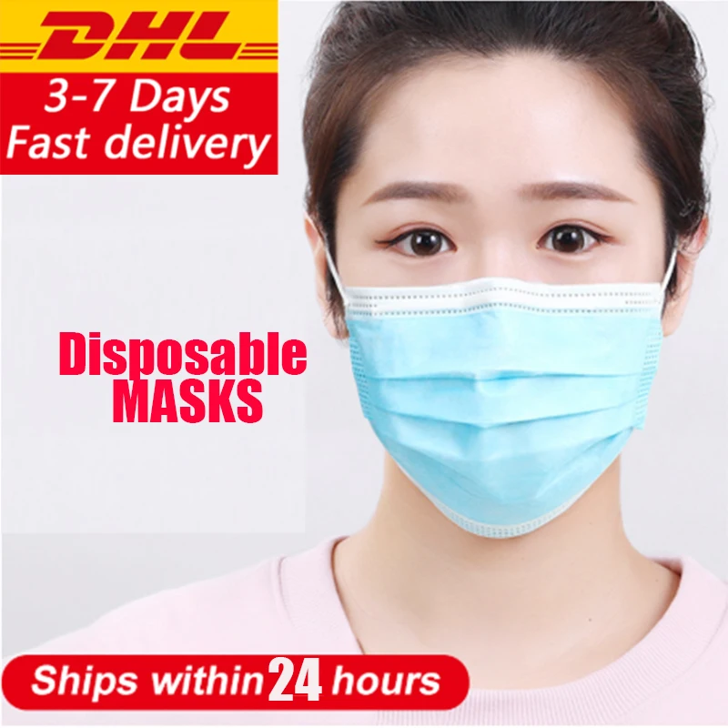 

3 Layers Disposable Masks Non-woven Fabric Face masks Earloop Protective Cover Masks DHL free shipping
