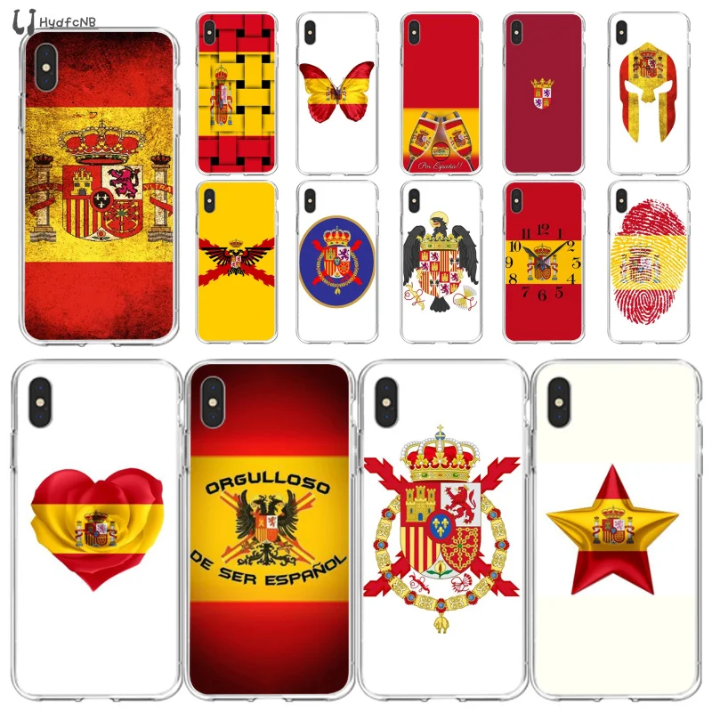 LJHYDFCNB Испанский флаг ТПУ мягкий чехол для телефона iPhone 11 pro XS MAX 8 7 6 6S Plus X 5 5S SE XR |