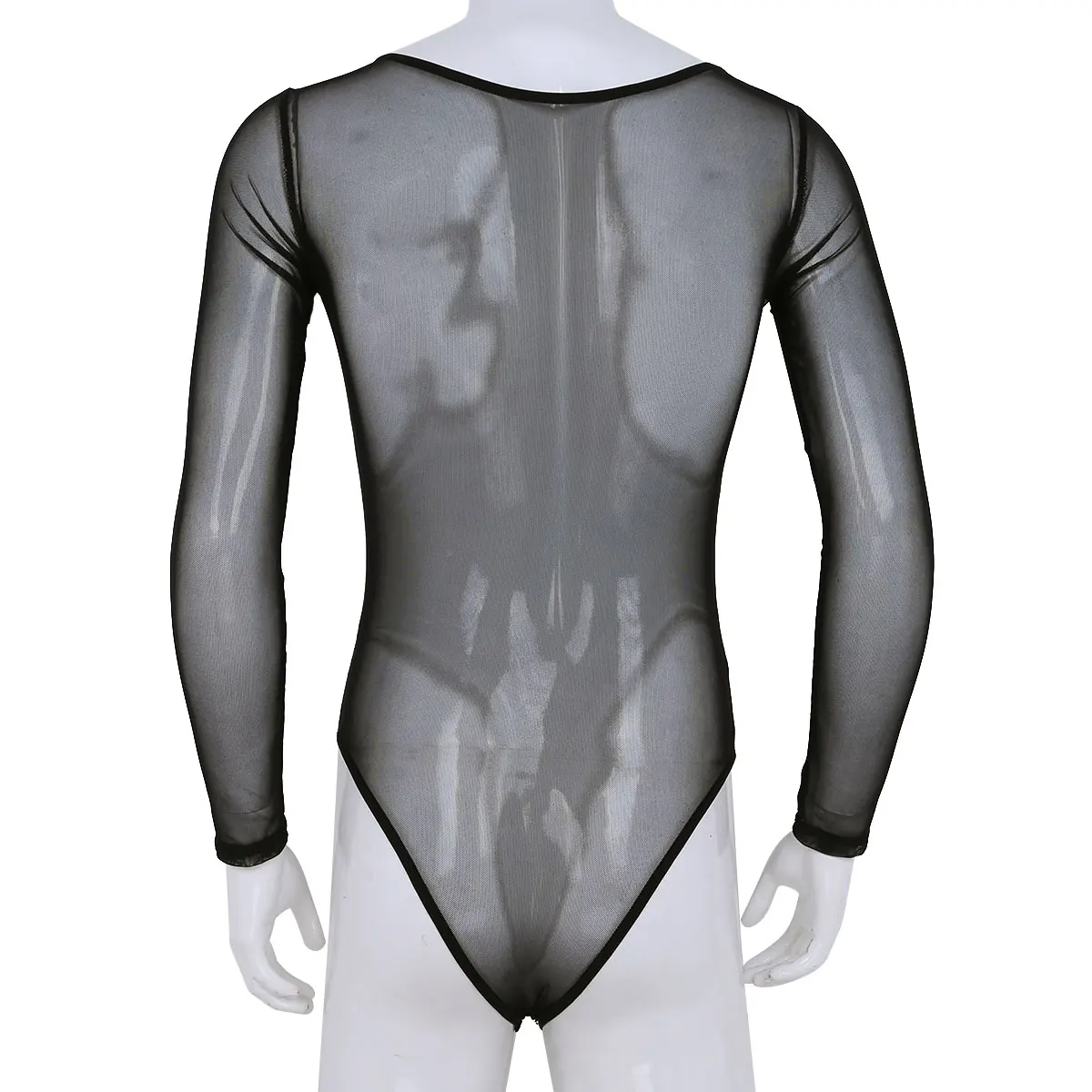 Mens See Through Underwear Mesh transparent thong Bodysuit Jumpsuit Long Sleeve Scoop Neck High Cut Bodysuit Lingerie Nightwear men underwear sexy lingerie