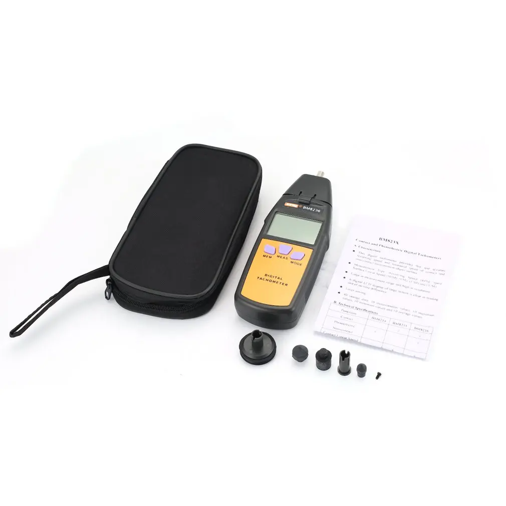 

SZBJ BM8236 LCD Digital Laser Tachometer Non-Contact RPM Tach Tester Meter Motor Speed Gauge Testing Handheld Photoelectric